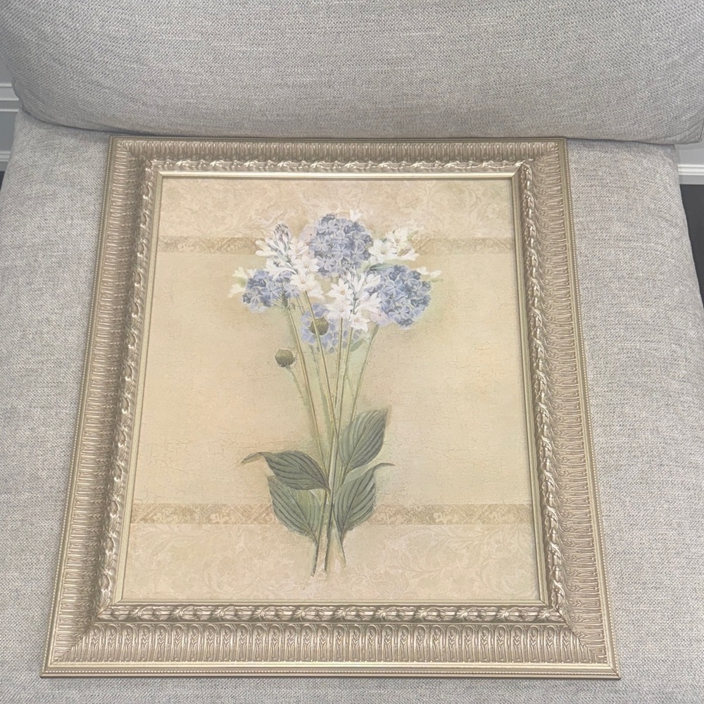 Floral Art Print with Gold Frame